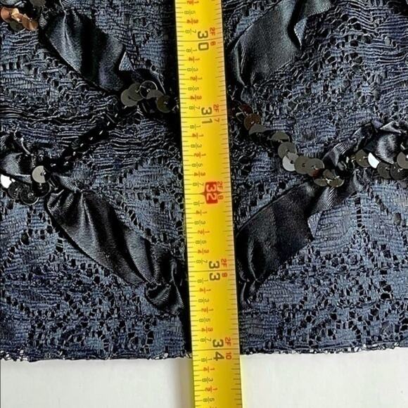 Vintage PROPHECY Black Sequined Lace Party Grunge WhimsiGoth Maxi Skirt Size 14 - Picture 12 of 12